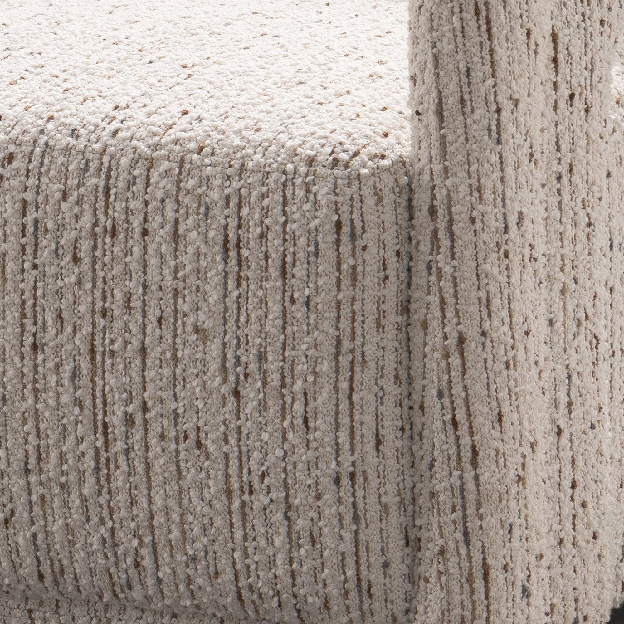 Close-up of textured fabric upholstery on Leif accent chair