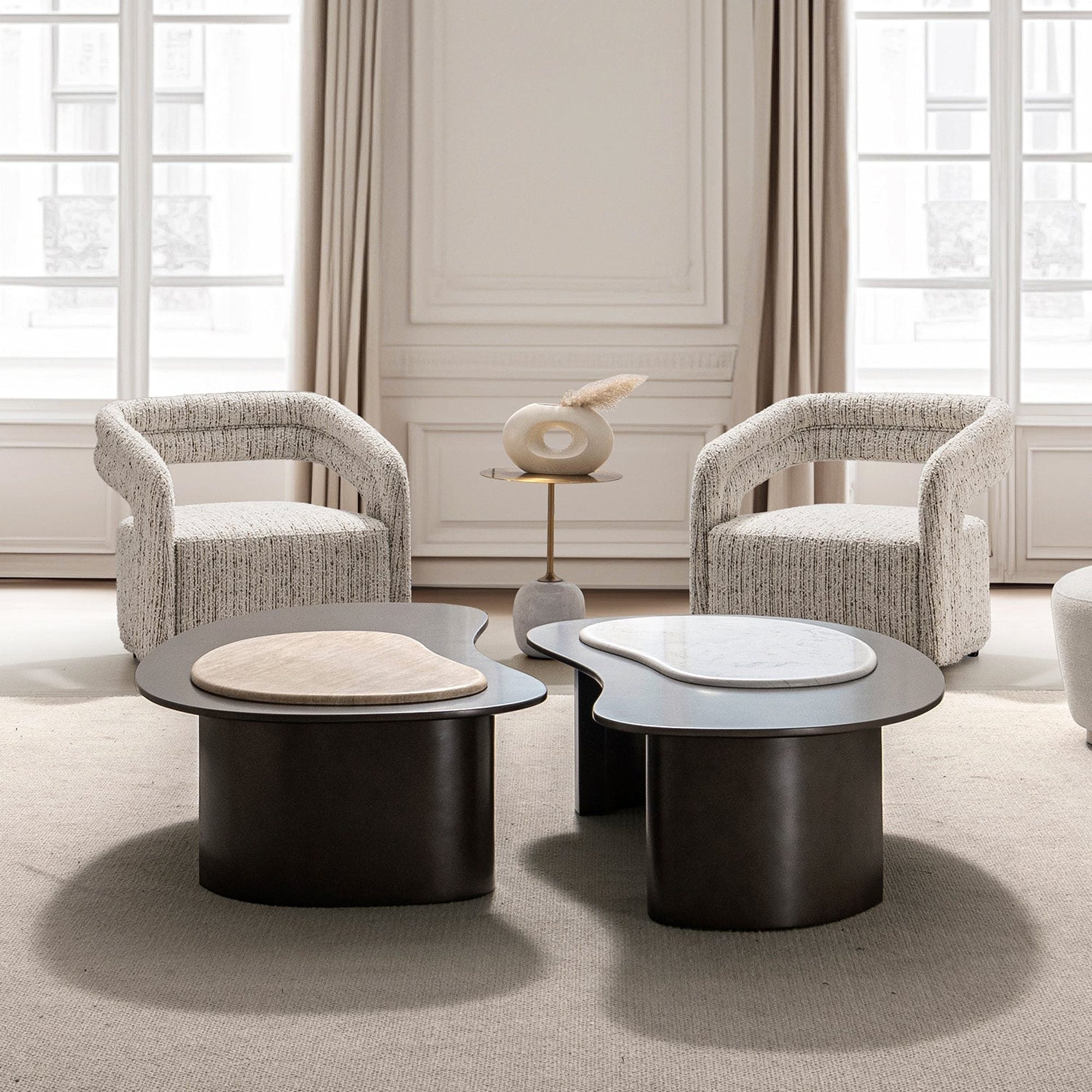 Leif accent chairs styled in a modern living room