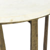 Close-up shot focusing on the textured bronze finish and the open-frame geometric base of the Libra nesting tables
