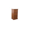 Front perspective view of the Lifestyle 3-drawer file cabinet in a dark African dusk pine wood finish with traditional metal cup pulls