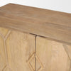 Close-up shot focusing on the smooth-sanded top surface and the natural organic wood grain patterns