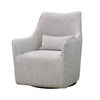 Three-quarter perspective of the Lilith chair highlighting the high backrest and tapered armrests