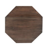 Direct overhead view of the octagonal tabletop showcasing the rich natural wood grain patterns and geometric shape
