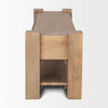 Side profile view showcasing the deep architectural silhouette and the sturdy block-style leg construction