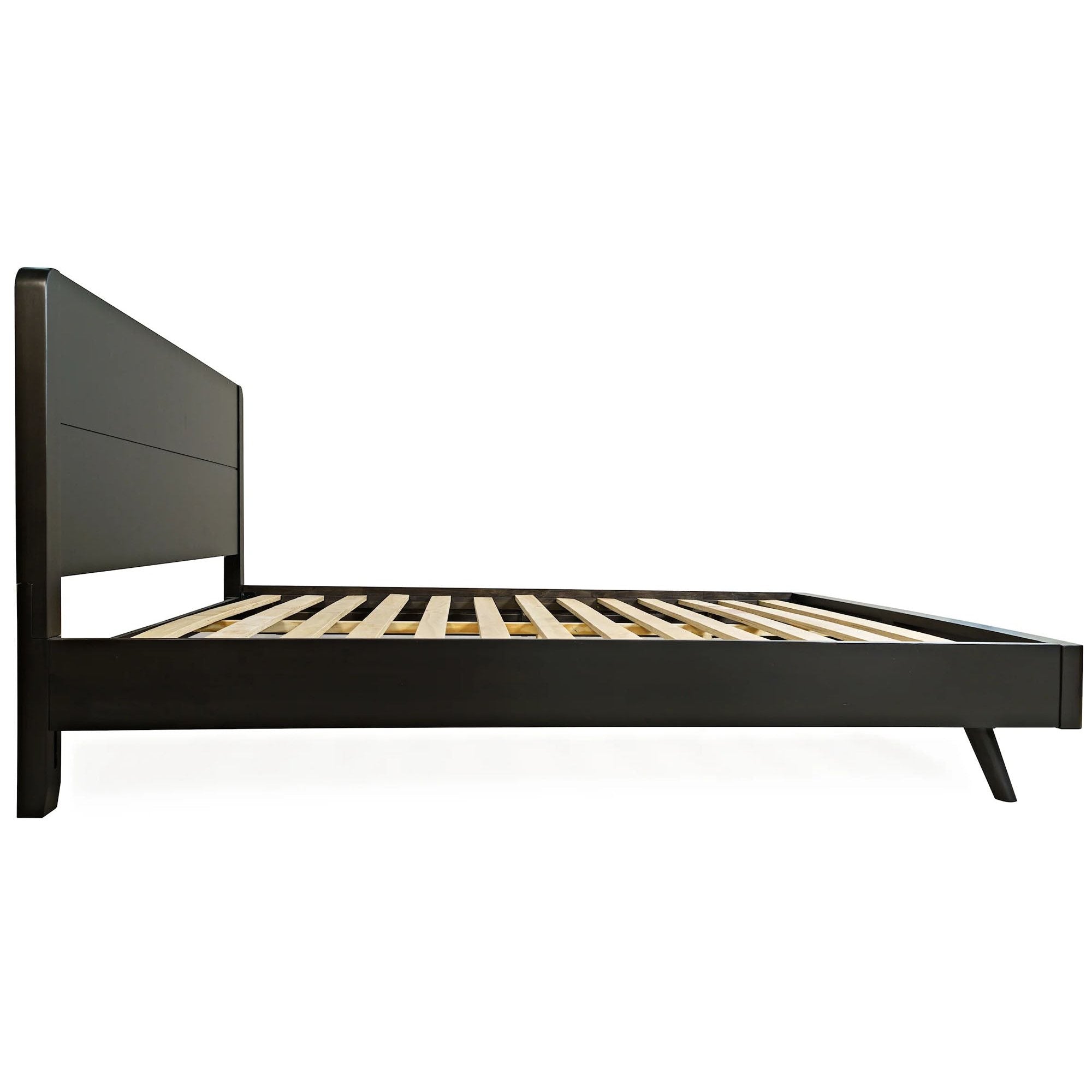 Side profile view showcasing the slim frame silhouette and angled mid-century modern legs