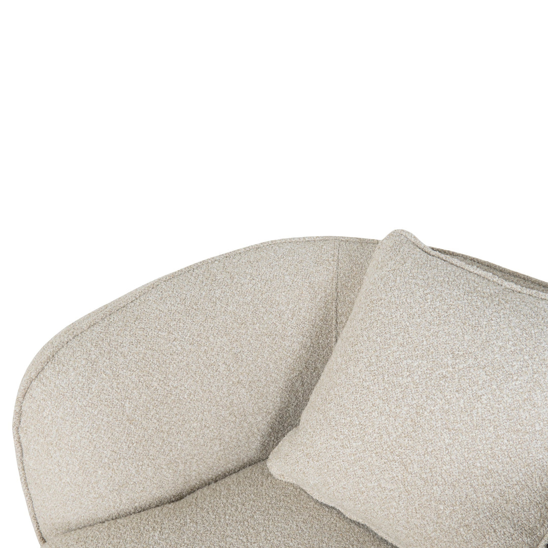 Close-up perspective of the rear backrest showing the smooth transition of the upholstered frame