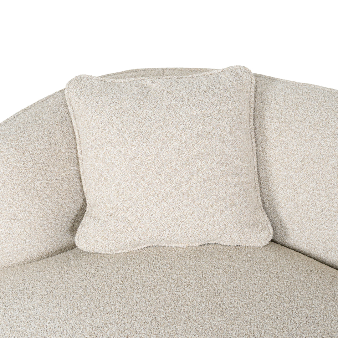 Close-up of Luna Premium Boucle Sofa back cushion pillow in soft cream boucle fabric