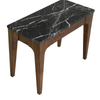 Alternative perspective view highlighting the organic white veining across the solid black marble surface