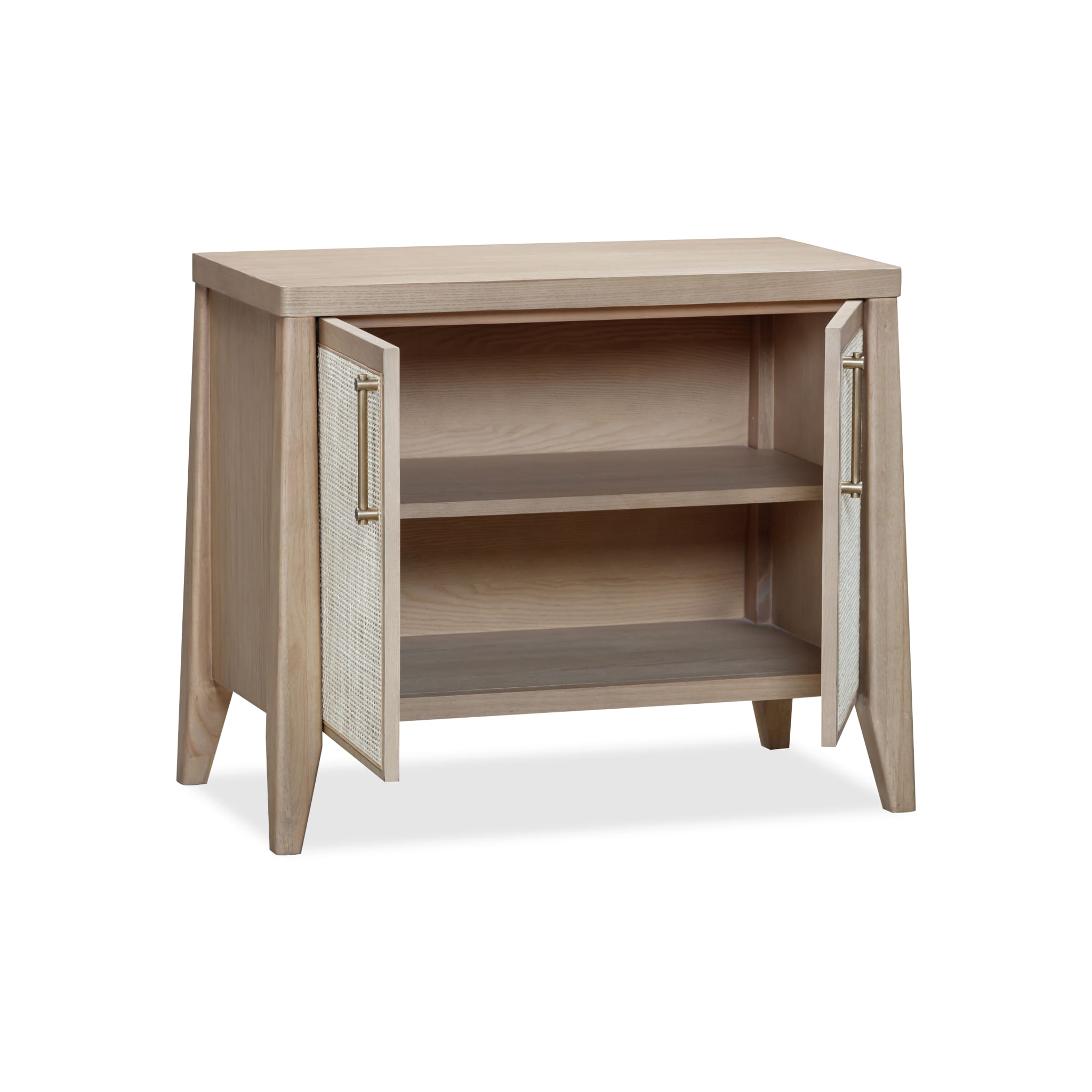 Nettie Two Door Ash Wood Bachelor Chest in Ginger and Natural Cane-thumbmail-3