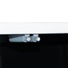 Macro shot focusing on the magnetic push-to-open latch system used for a seamless, hardware-free front aesthetic