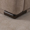 Close-up texture of the oatmeal woven upholstery on the Malakai loveseat