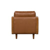 Direct back view demonstrating the uniform vegan leather finish and solid construction