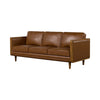 Angled 3/4 perspective of the Las Vegas Mandalay vegan leather sofa