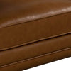 Close-up of seat cushions and stitching on the vegan nut leather sofa