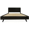 Front view of the Marlowe platform bed featuring a minimalist black finish and clean architectural lines