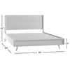 Perspective line drawing indicating the 80-inch length, 14-inch rail height, and 42-inch headboard height