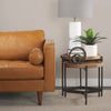 Lifestyle shot featuring the tables stacked together in a contemporary living room setting with modern lighting