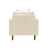 Direct rear view of the Martha chair showing the uniform Beach Alabaster upholstery finish