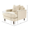 Technical diagram showing the height, width, and depth dimensions for the Martha armchair