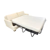 Martha sofa bed with the queen-sized sleeper mattress and metal frame fully extended