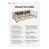 Technical infographic showing the sofa's internal frame