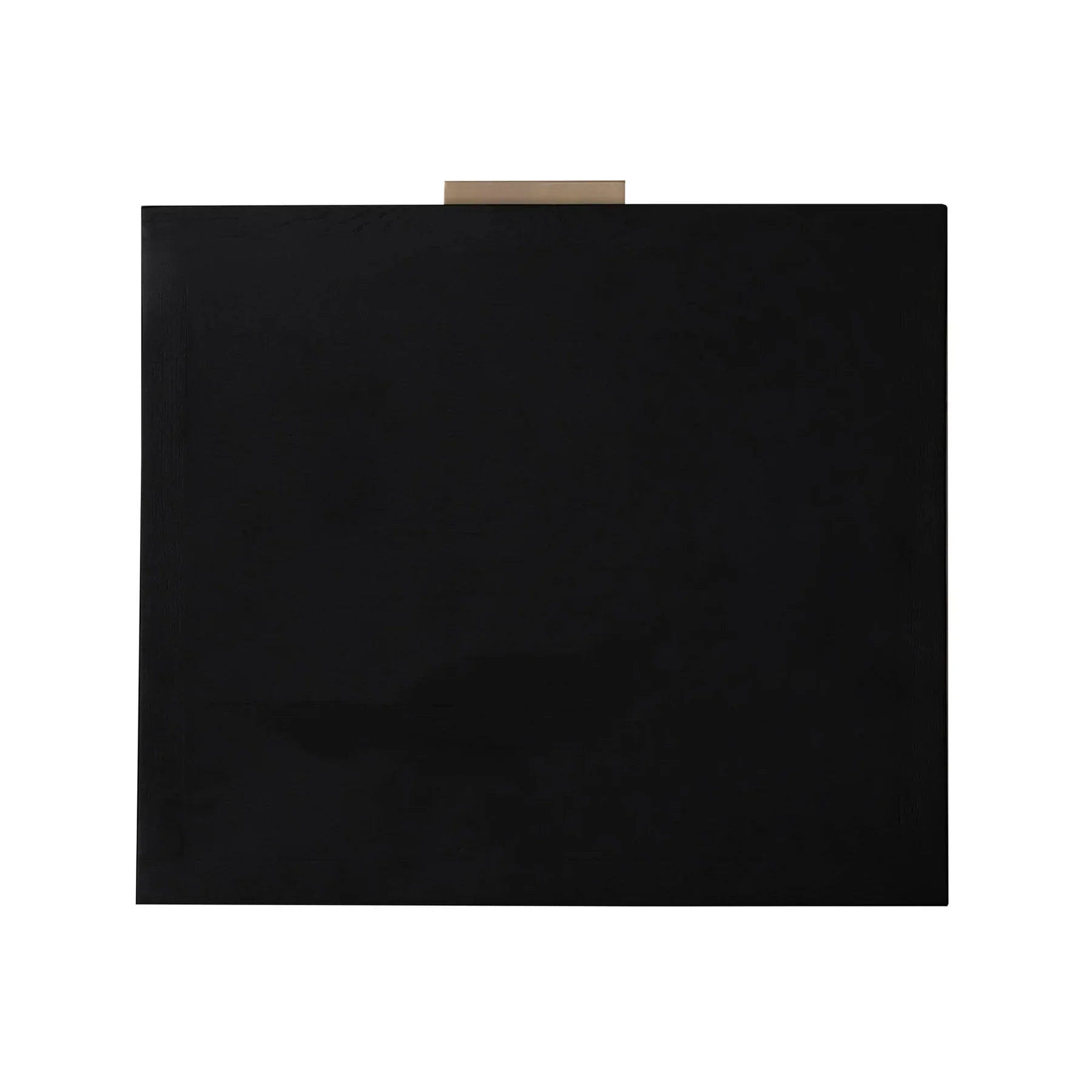 Straight-on front view highlighting the symmetrical black frame and the organic texture of the light-toned rattan drawer inserts