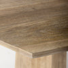 Close up detail of natural wood grain on the Maxine foyer table top