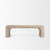 McArthur 70 inch whitewash reclaimed wood bench with thick rustic legs