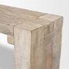 Close up of the top corner highlighting the whitewash reclaimed wood grain texture