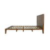 Side profile view showcasing the slim architectural silhouette and sturdy tapered legs of the Allure bed