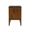 Side profile view showcasing the clean-lined box frame and the architectural tapered legs with a contemporary silhouette
