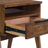 Close-up perspective of the open drawer highlighting the sturdy wood construction and sleek low-profile hardware