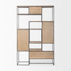 High-angle front view showcasing the large-scale open display capacity and sturdy iron construction