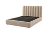 Alternate perspective view highlighting the seamless rounded corners and tactile fabric texture of the Eira bed frame