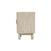Side profile view highlighting the continuous vertical ribbing and the clean architectural silhouette of the frame