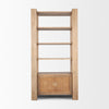 Straight-on front view focusing on the clean lines of the closed base cabinet and tiered display levels