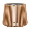 Straight-on front view showcasing the symmetrical tapered design and uniform light wood vertical ribbing