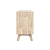 Side profile view showcasing the consistent wood grain wrap and the architectural silhouette of the frame and legs