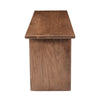 Straight-on side profile view emphasizing the substantial slab leg design and smooth seat edges