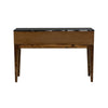 Straight-on rear view highlighting the consistent warm wood finish and seamless design of the back panel