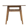 Straight-on side profile view emphasizing the clean lines and contemporary silhouette of the wood frame