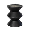 Side perspective view highlighting the deep geometric recesses of the tiered pedestal base