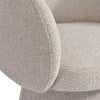 Close-up of the curved arm transition into the backrest for the Misha model