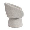 Side profile showcasing the elegant wrap-around backrest and sturdy conical base