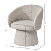 Side-view measurement diagram for the Misha chair's depth and height