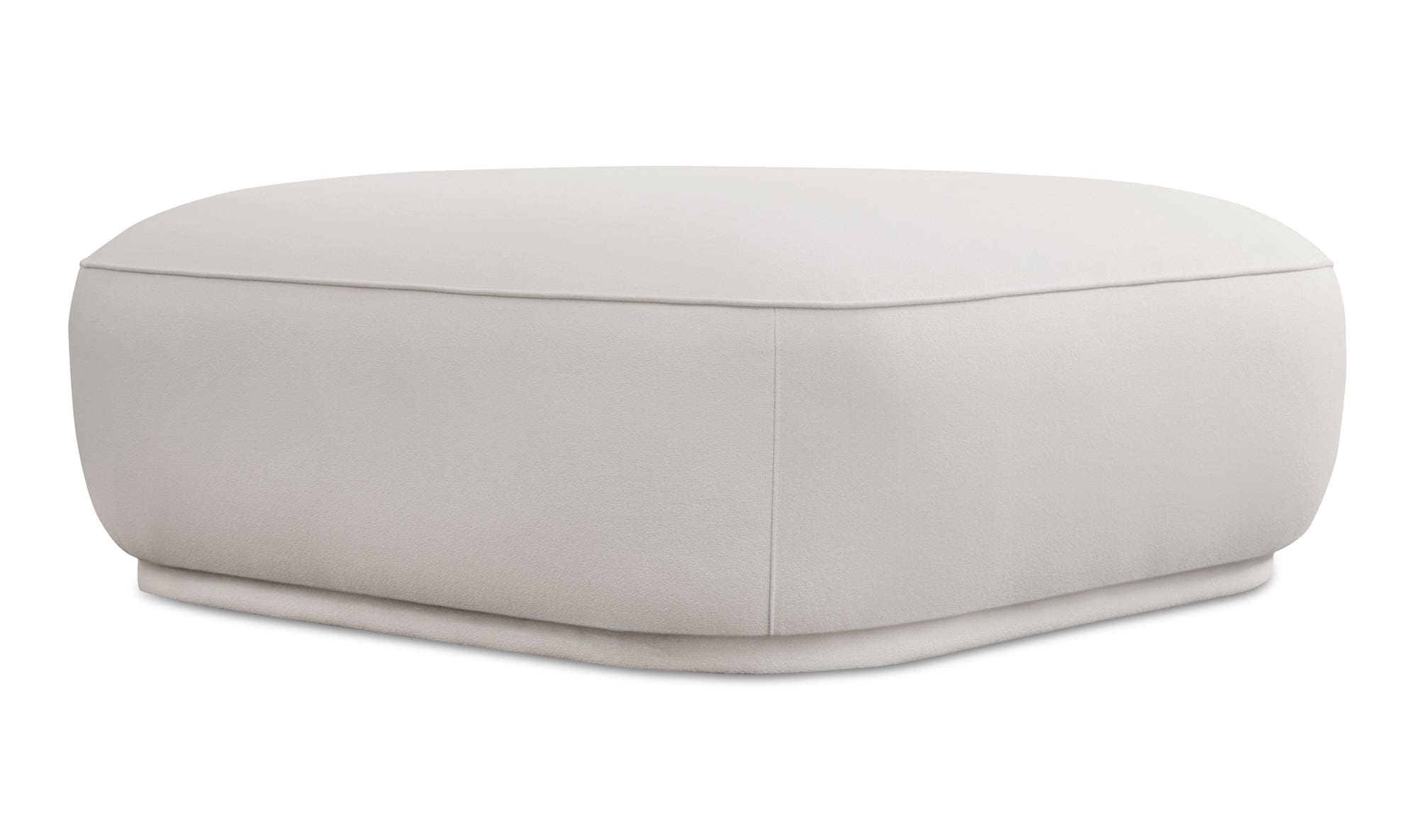 side view of Marion Square Ottoman White