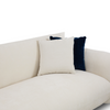 Close-up of the plush back cushions and pillows on Moa sofa