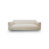 Straight-on low profile view of the Moa cream sofa