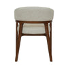 Rear view of the Vinda chair showcasing the full fabric coverage and consistent grey upholstery finish