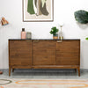 Lifestyle shot featuring the Allure sideboard styled in a bright dining area with contemporary wall art and minimalist decor